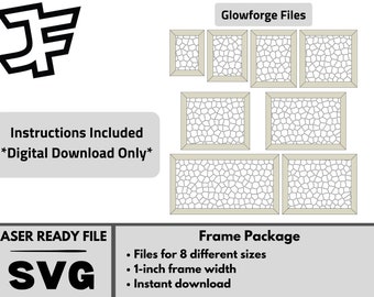 Rahmen mit Kopfsteinpflaster Muster SVG-Dateien für Laser schneiden - Glowforge Laser-Dateien