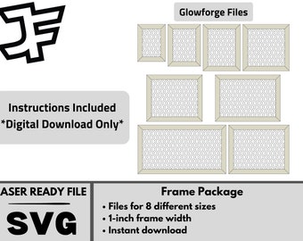 Rahmen mit Kettenglied Muster SVG-Dateien für Laser schneiden - Glowforge Laser-Dateien