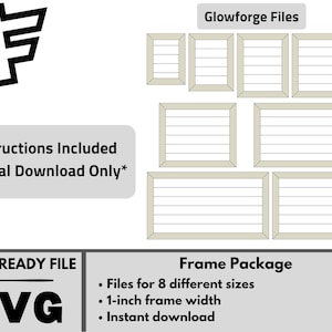 Rahmen mit Shiplap SVG-Dateien zum Laserschneiden - Glowforge Laser Files