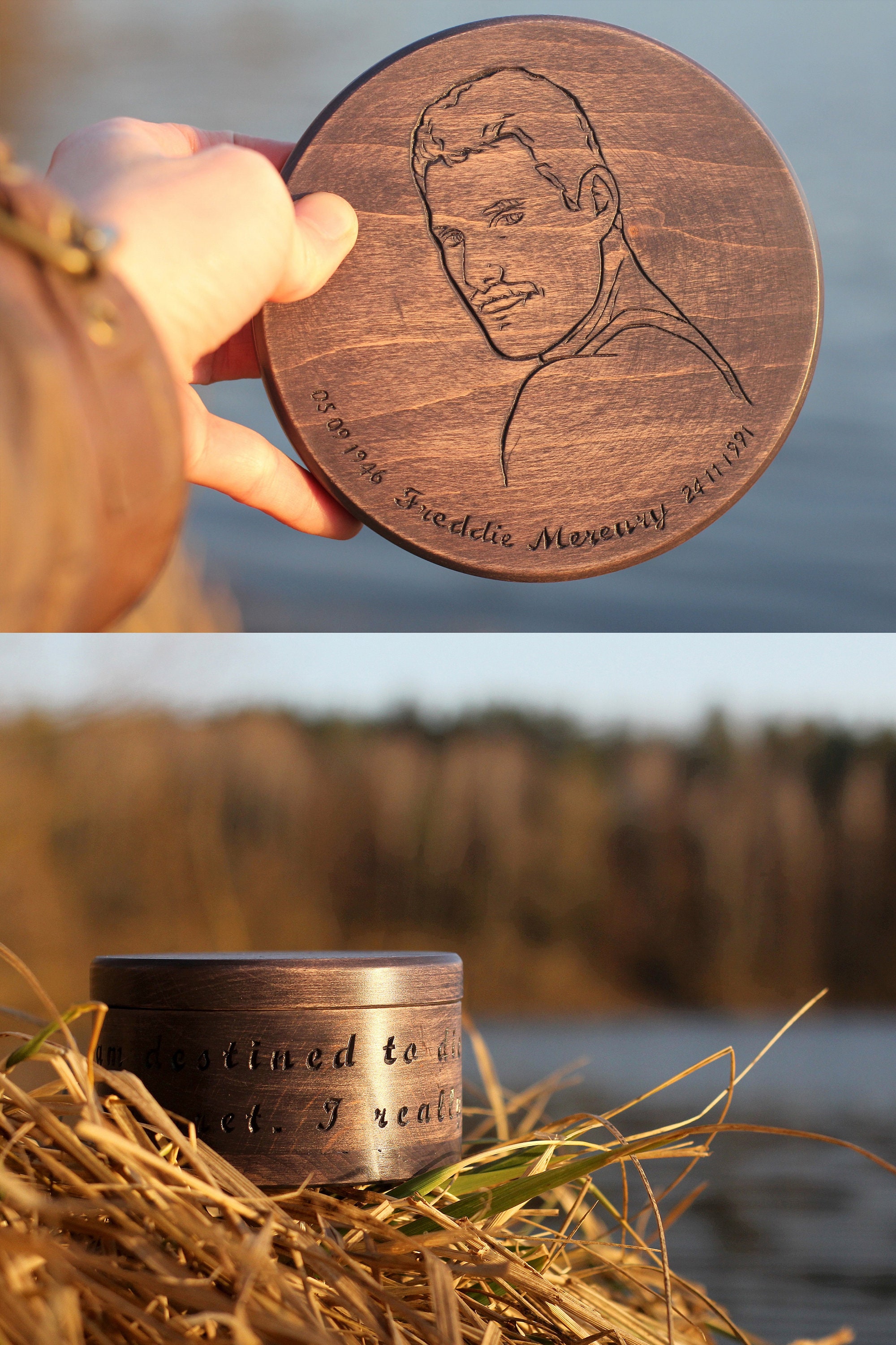 Custom photo on urn for human ashes Photo on wood urn Small Etsy