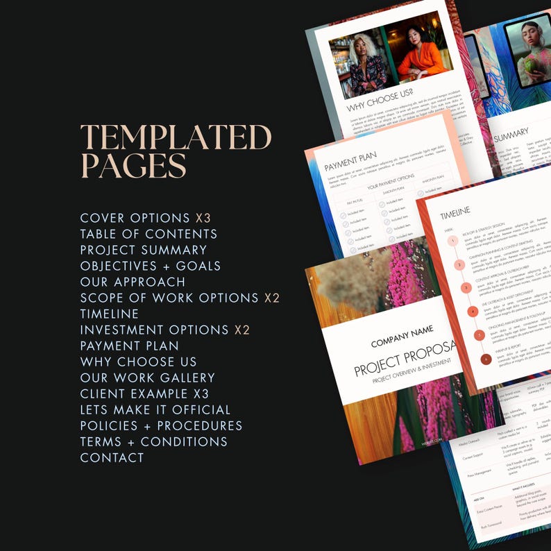 Proposal Video Color Luxury Project Proposal Canva Template: Elegant Brand Design Guide - Etsy