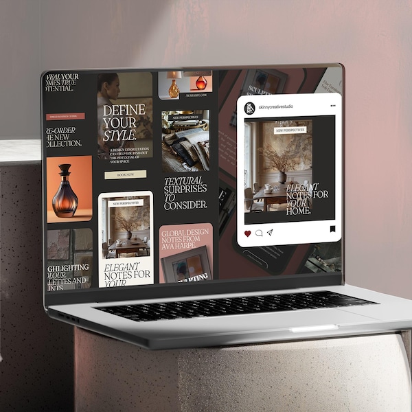 Animated Social Media Templates: Interior Design, Creative Services (Canva, Instagram, TikTok)