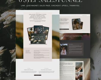 6 Step Sales Funnel Template for Systeme.io.  Wellness Edition