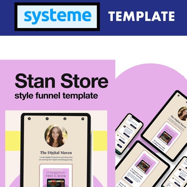 Systeme.io Template Link in Bio Stan Store Style one click install