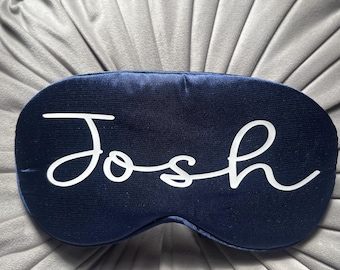 Antifaz de seda personalizado para dormir, antifaz con nombre personalizado, regalo de cumpleaños