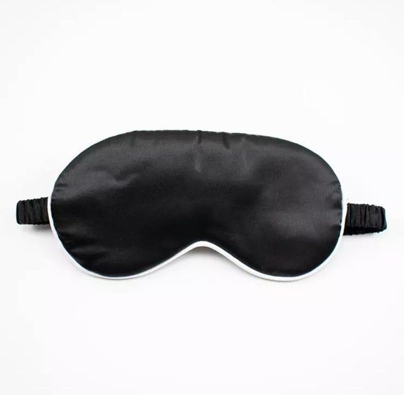 Black & White Blindfold Soft Silk Sleeping Mask Double Side Padded