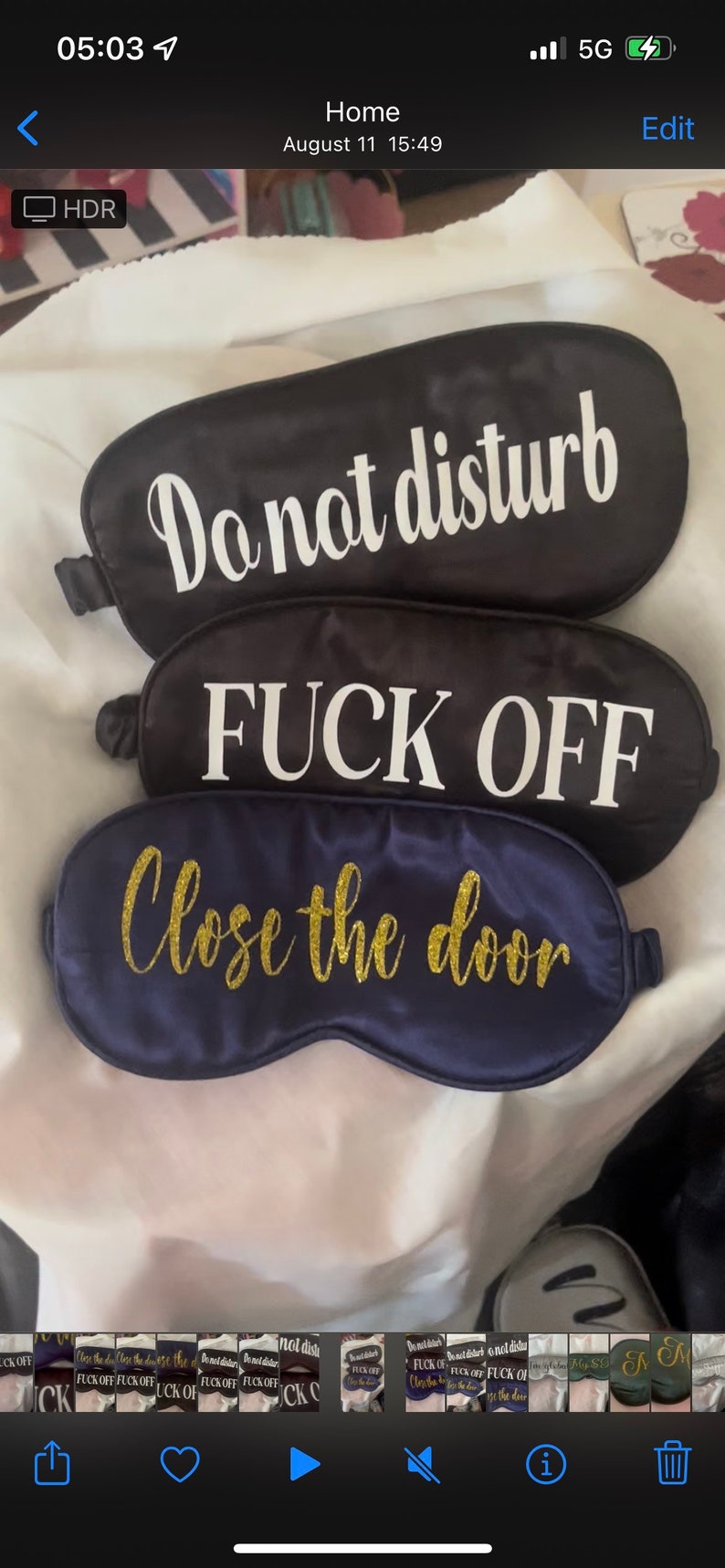 Sleep Mask Text Personalized Silk Sleep Mask, Custom Text Blindfold - Etsy