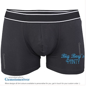 Personalized Men&#39;s Boxer Briefs, Funny Birthday: Big Boy&#39;s Panty, Humour Prank Gift for Him