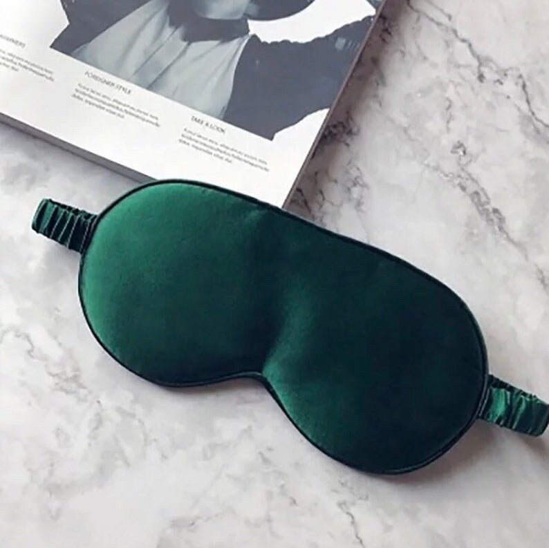 Green luxury eye sleeping mask only blindfold soft silk Etsy