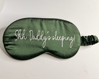 Green luxury eye sleeping mask only blindfold, soft silk double padded eye shade blackout mask Travel yoga spa relaxation UK Valentine Gifts