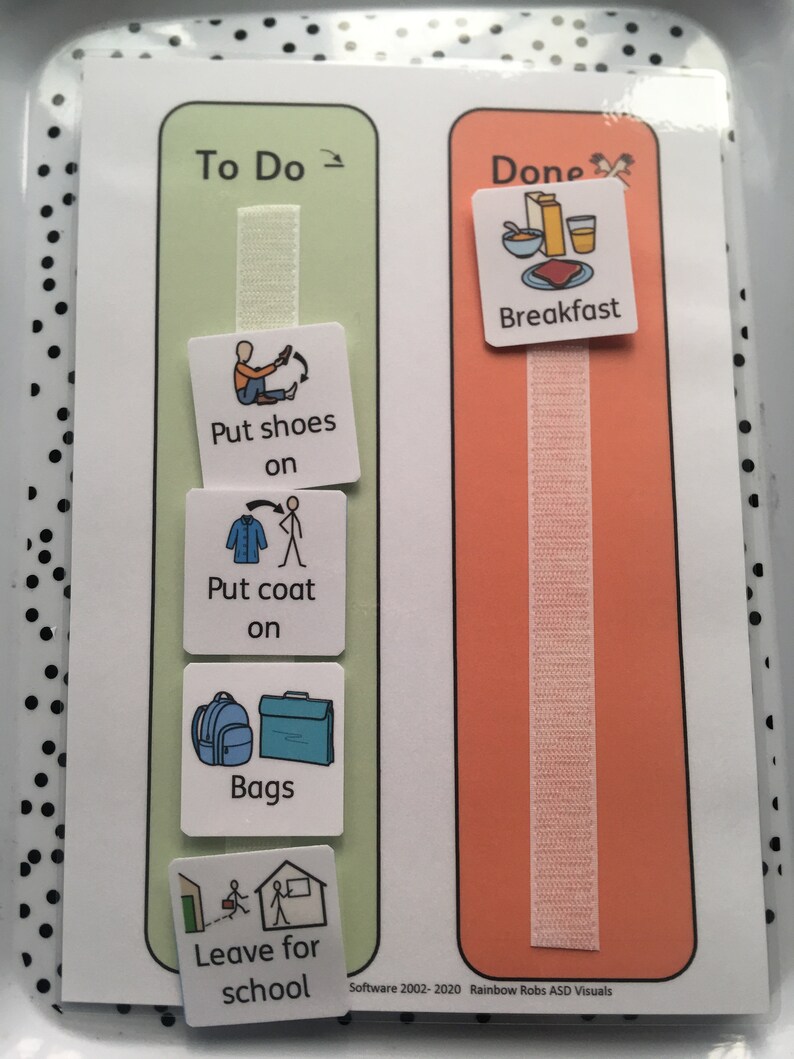 Visual Routine Chart: to Do/done Board With School Day Visuals - Etsy ...