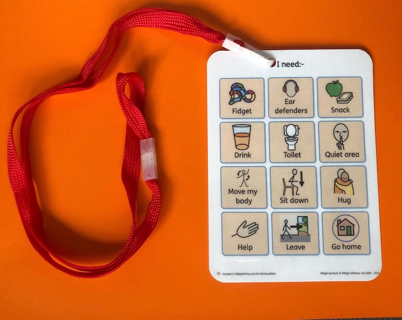 Communication Lanyard Communication Aid ASD Autism Feelings Emotions