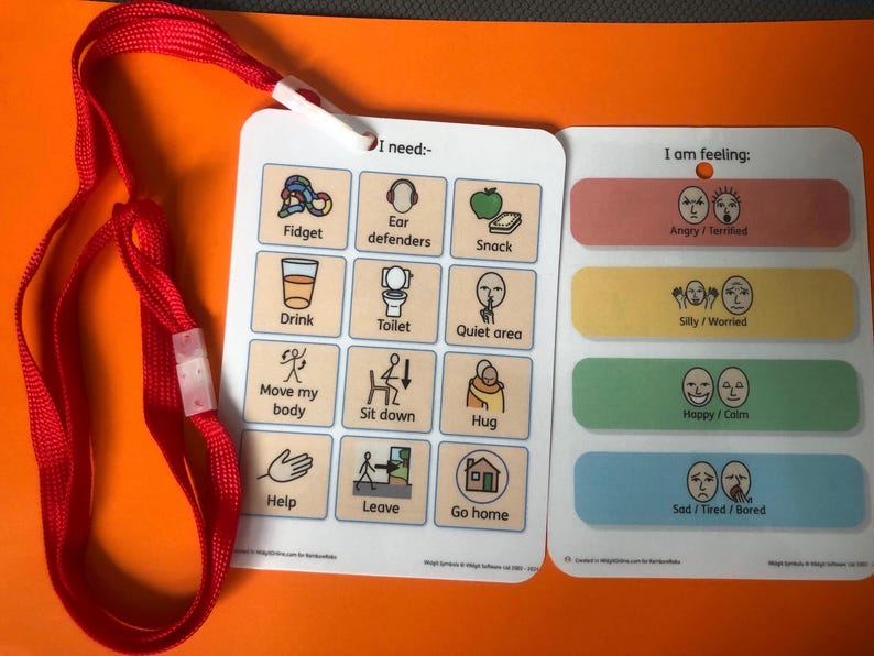 Communication Lanyard Communication Aid ASD Autism Feelings Emotions