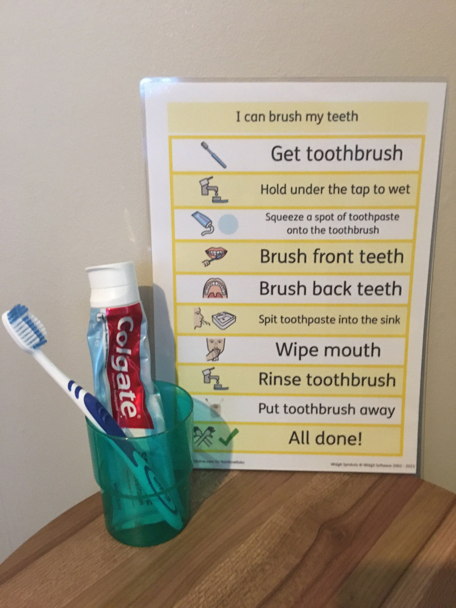 Teeth Brushing Instructions Chart With Visuals Etsy UK