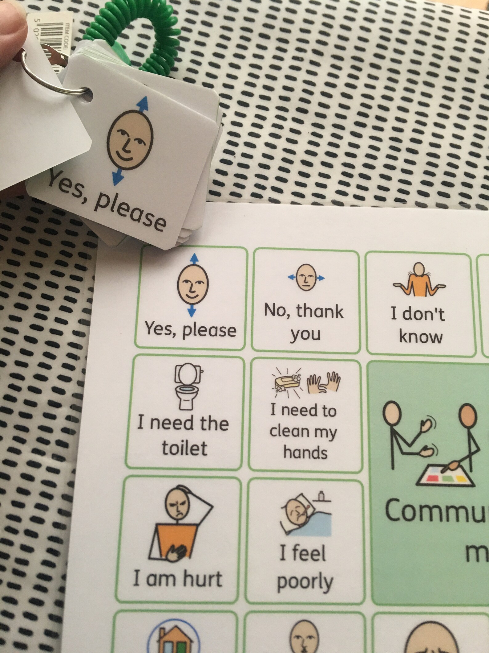 Communication Flash Cards on a Keyring & Communication Mat Set Etsy