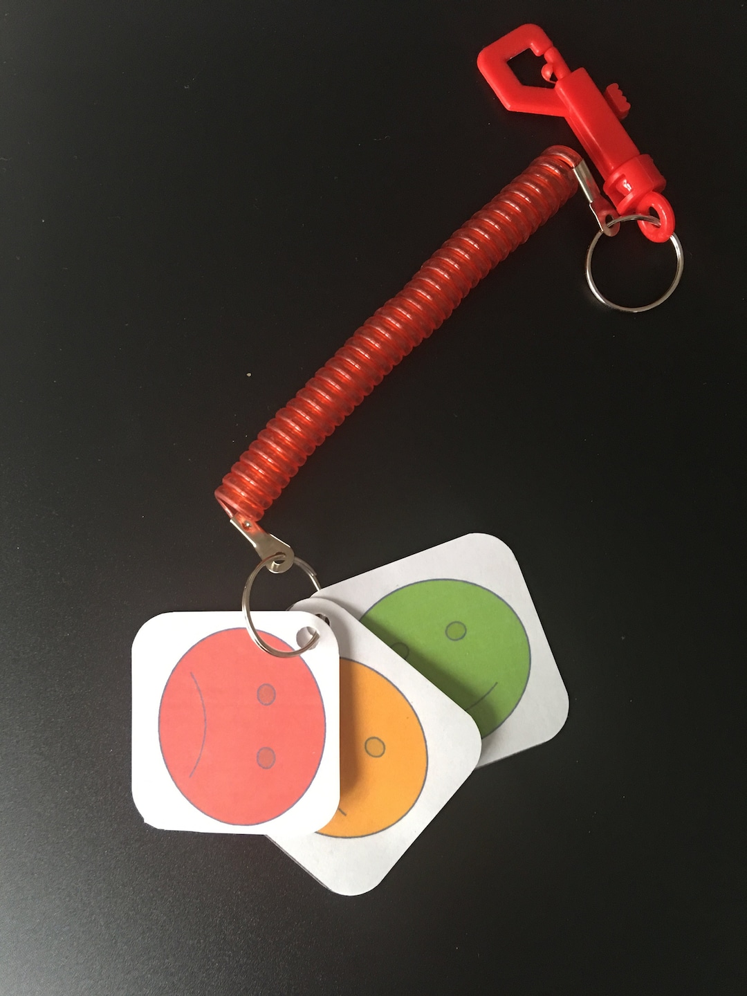 Traffic Lights Behaviour Feelings Visuals on a Keyring Keyring Autism ...