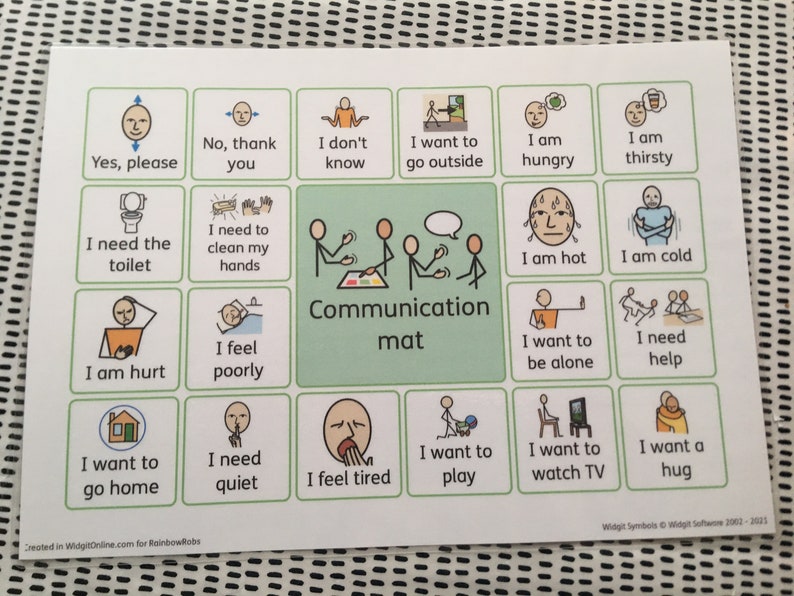 Communication Mat ASD Autism Special Needs Speech and | Etsy UK