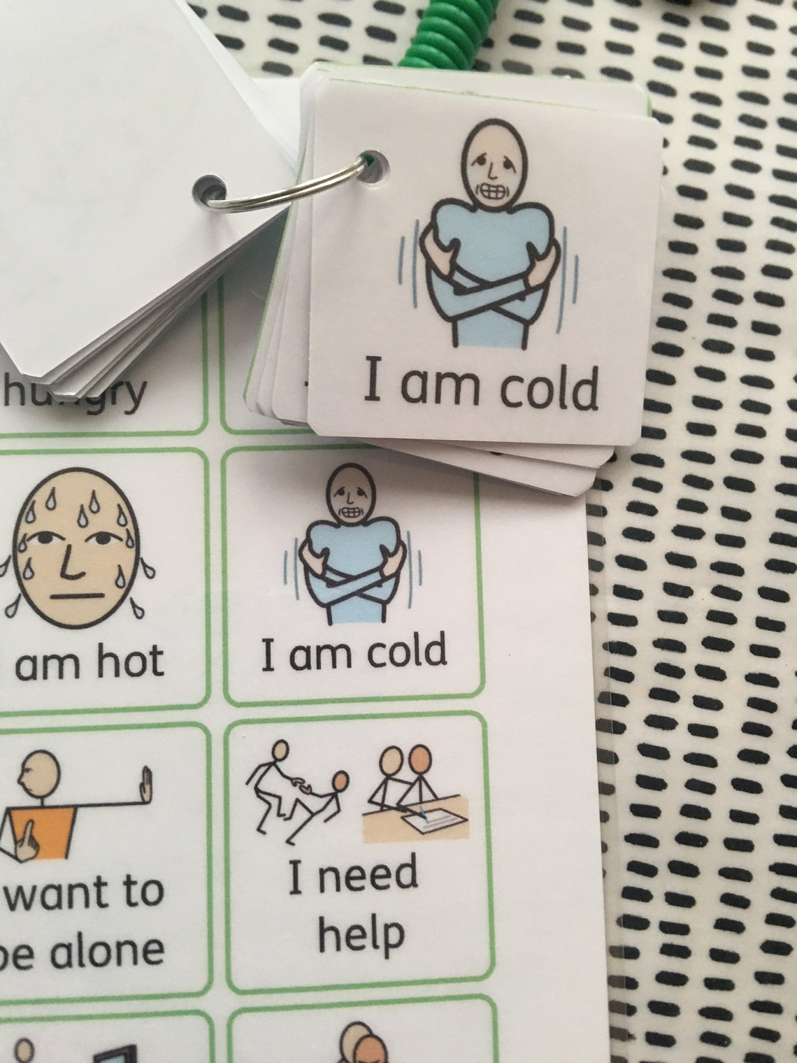 Communication Flash Cards on a Keyring & Communication Mat Set Etsy UK