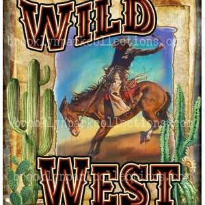 Wild West, Rodeo, Horse, Cowboy, Cactus, Applique Fabric, Material, Sew On, Quilt, Shirt, Pillow
