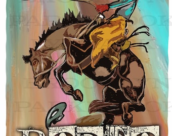 Rodeo, Limited Edition, Cowboy, Bucking Horse, SUBLIMATION TRANSFER, Ready To Press,