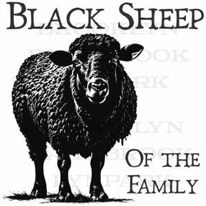 Black Sheep of the Family, FABRIC APPLIQUE, Sew On, Quilt, Shirt, Pillow, Flannel