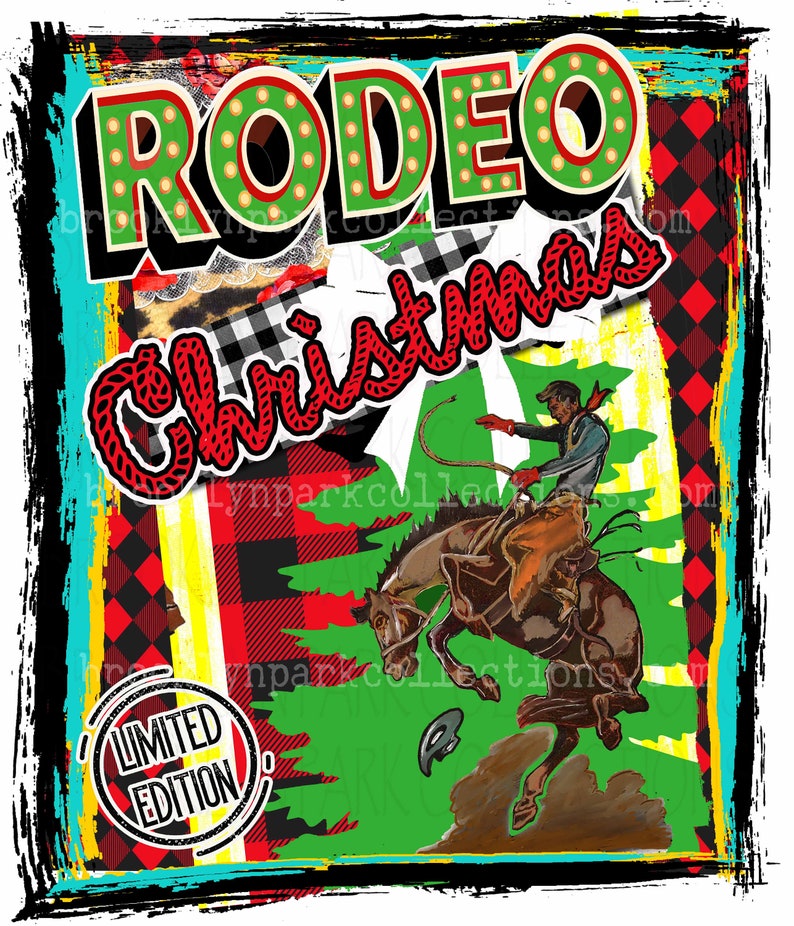 Rodeo Christmas Bucking Horse Limited Edition SUBLIMATION Etsy