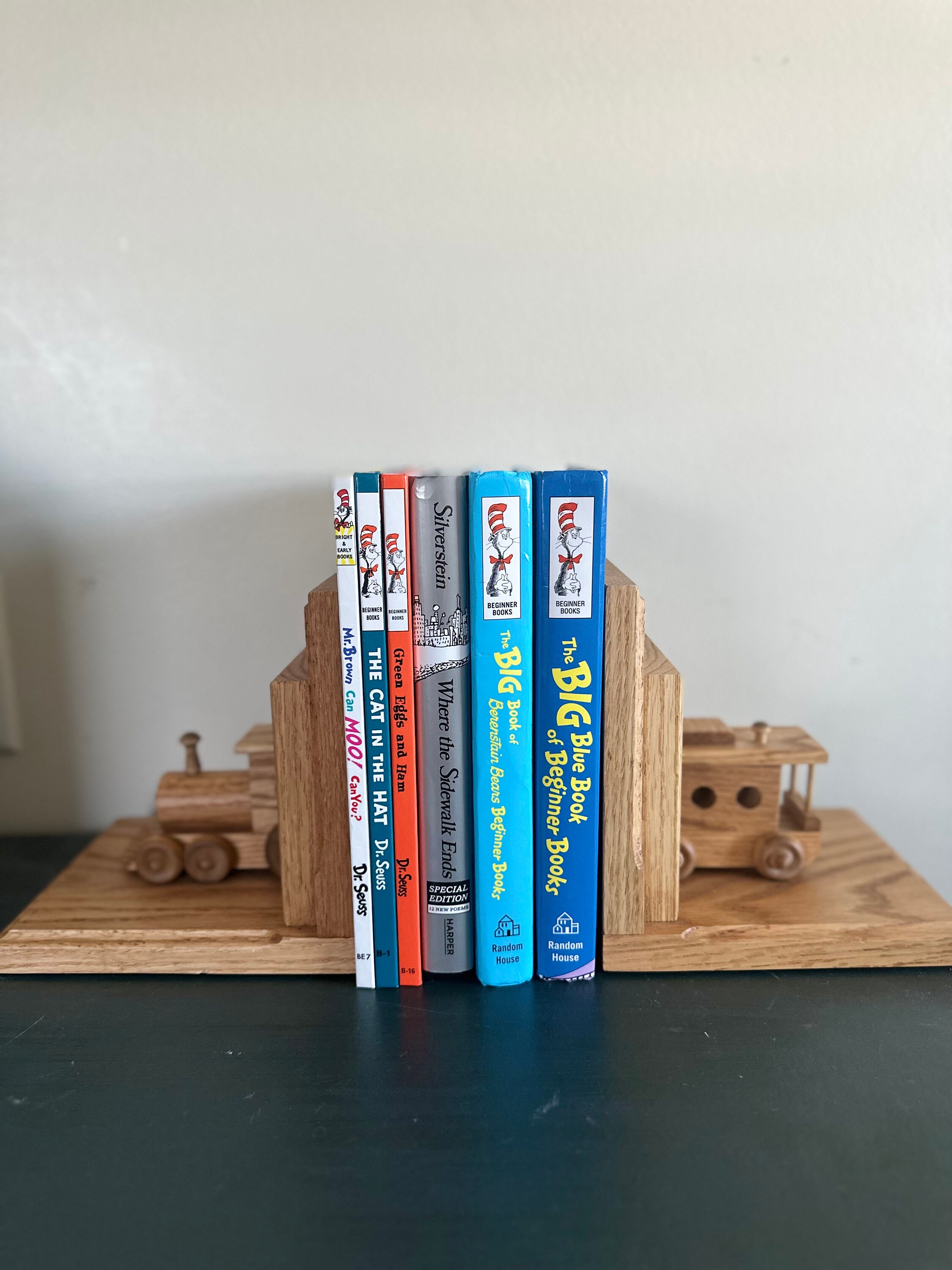 Wooden Train Bookends Bookshelf Decor Nursery Decor Wood Etsy