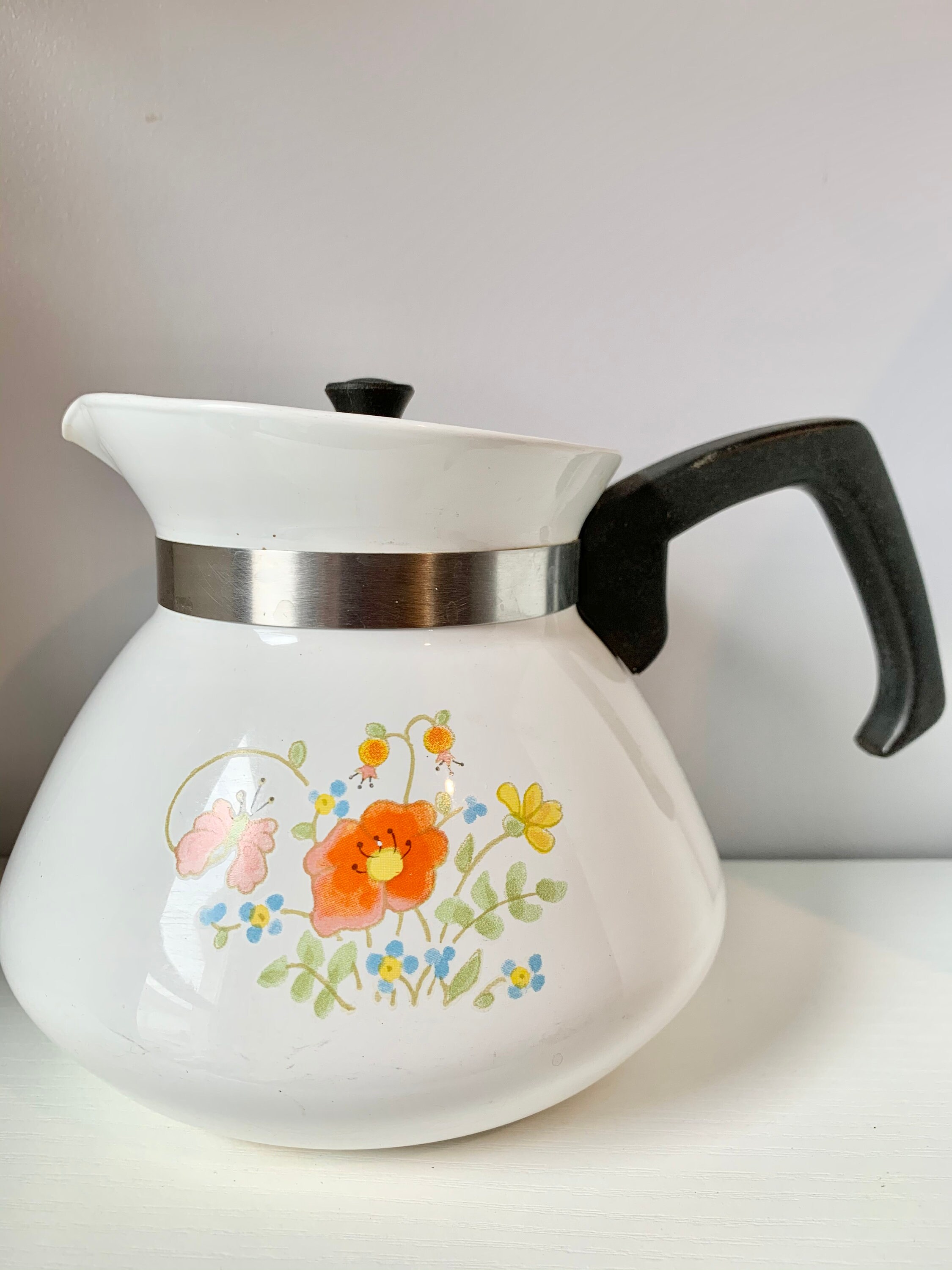 Corning Ware Wildflowers 6 Cup Coffee 