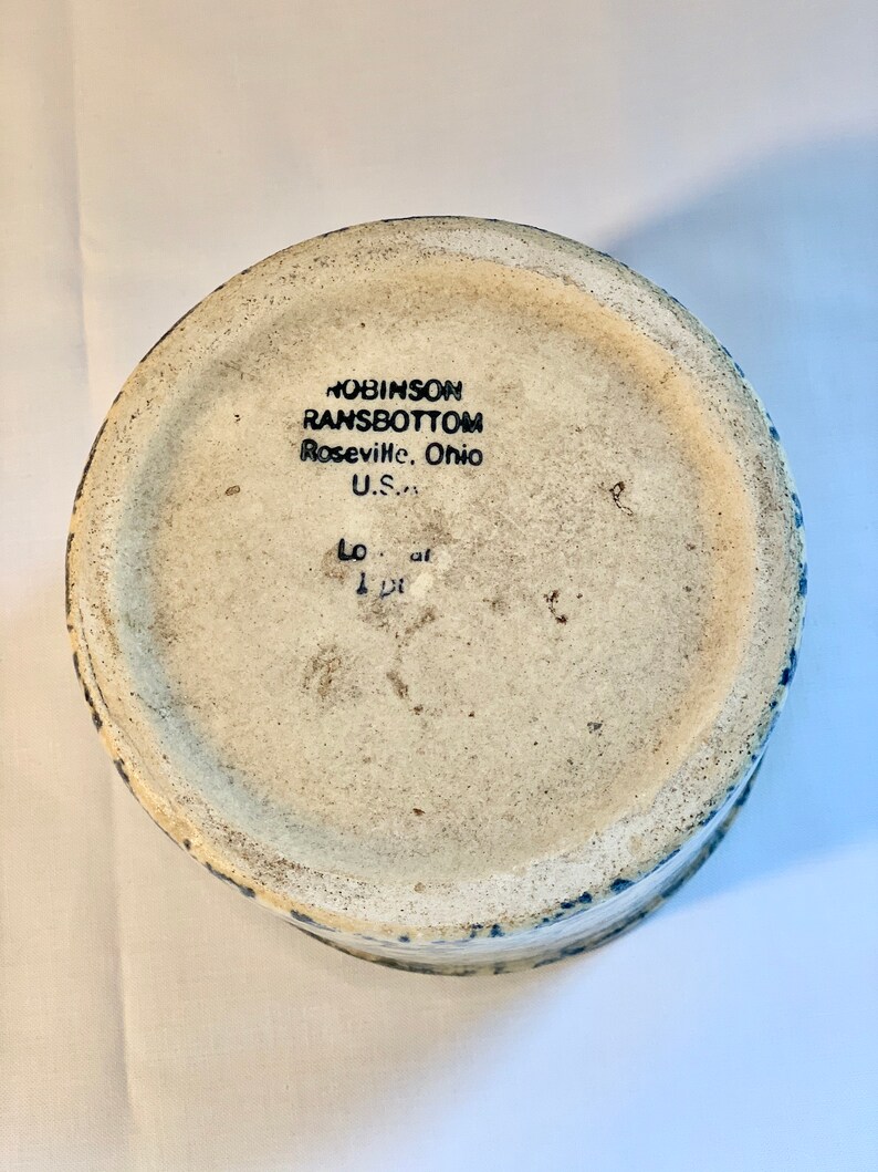 Robinson Ransbottom Roseville OH Pottery Small Blue Spongeware Etsy