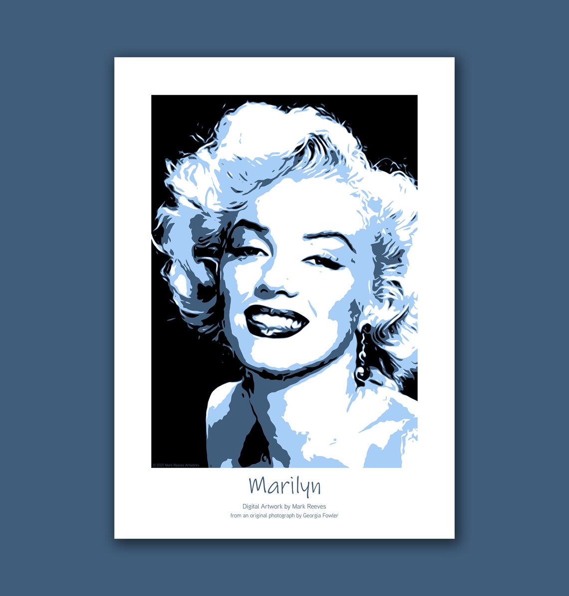 Marilyn Monroe Blue Digital Wall Art Instant Download in High | Etsy
