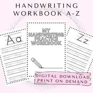 Hojas de trabajo de rastreo de escritura a mano de la A a la Z, letras rastreables, rastreo para niños, práctica de escritura a mano, recurso didáctico, práctica de escritura a mano