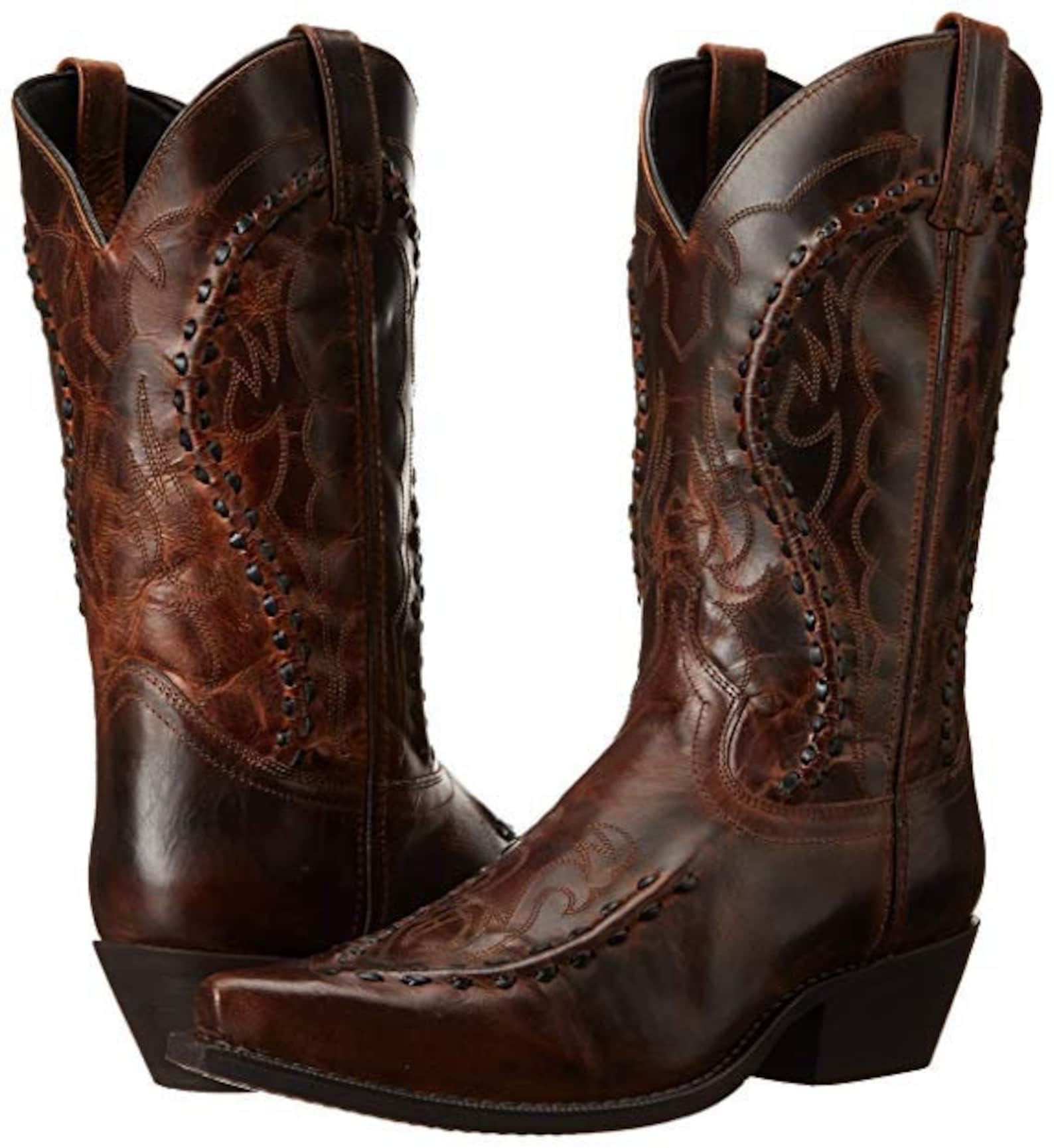 100 Authentic Leather Larado Men's Cowboy Boots Etsy