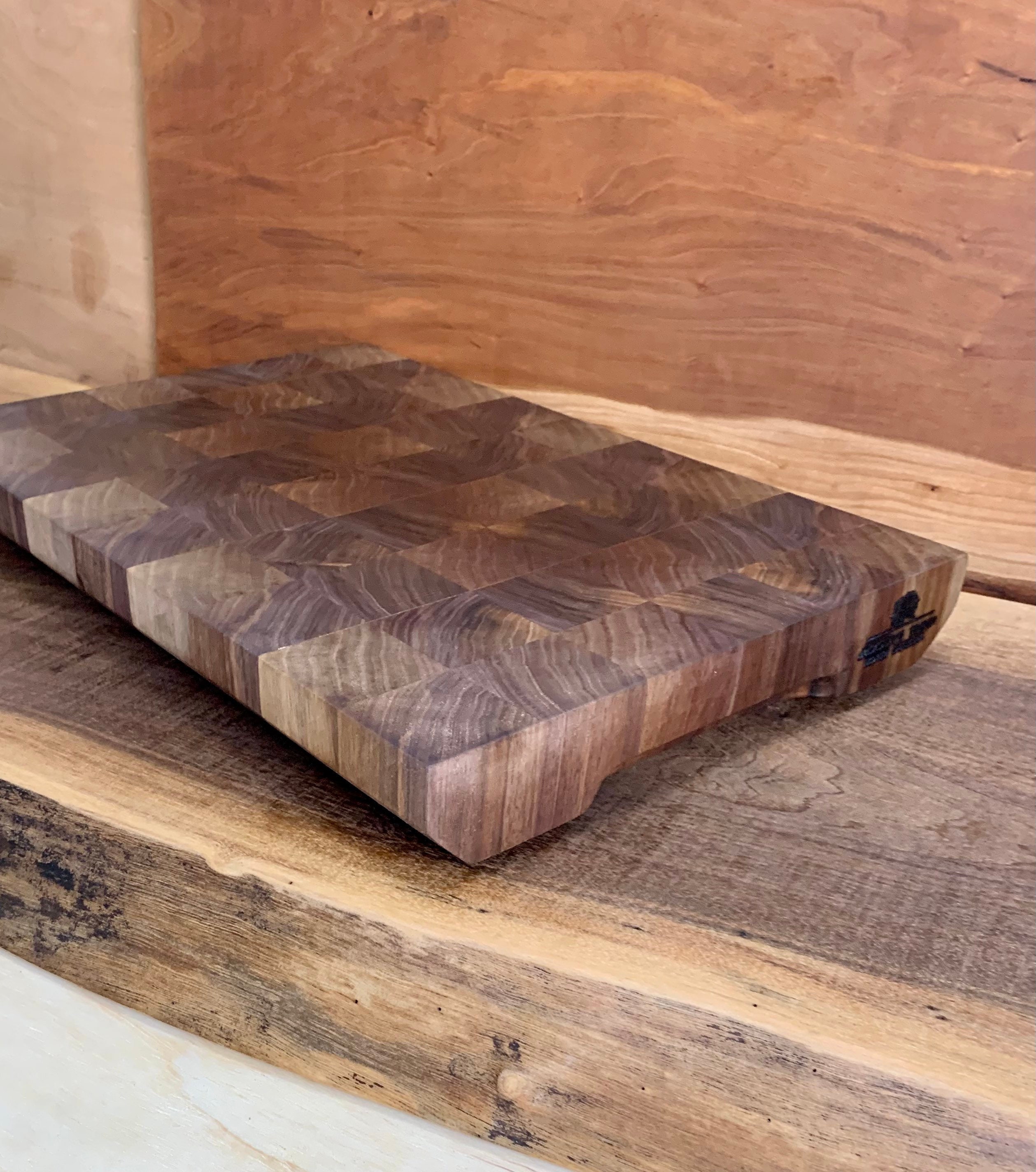 Solid Black Walnut End Grain Cutting Board Chop Block Walnut