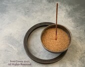 Crescent Moon Incense Burner, Offering Bowl, Japanese Indian Stick, Ritual Smudge, Steel, Handmade by a Witchy Welder in NY, Iron Coven