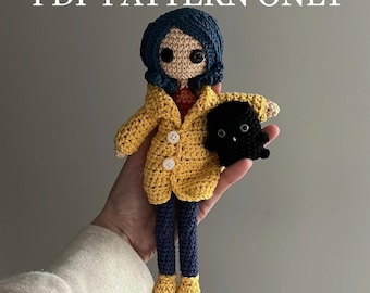 PDF PATTERN ONLY Coraline Small Doll Crochet Amigurumi Pattern