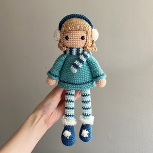 Handmade Crochet Winter Doll (Blue Outfit)