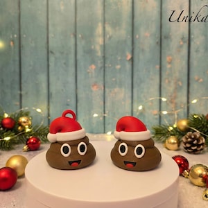 Lustiger Weihnachtsanhänger, Poop Emoji Geschenk lustig, Scherzartikel