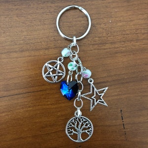 Geldbörse Charms, Schlüsselanhänger, Pentagramm, Baum des Lebens, Triple Moon