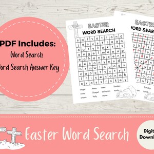 Easter Word Search, Easter Activities for Kids, Resurrection Word Search
