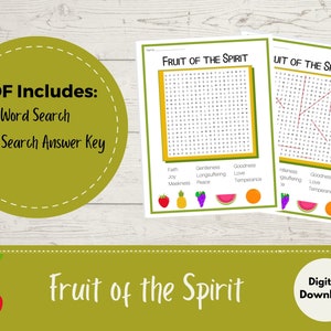 Fruit of the Spirit activity, Printable word search, Sunday School Activities,  Religious Games for Kids