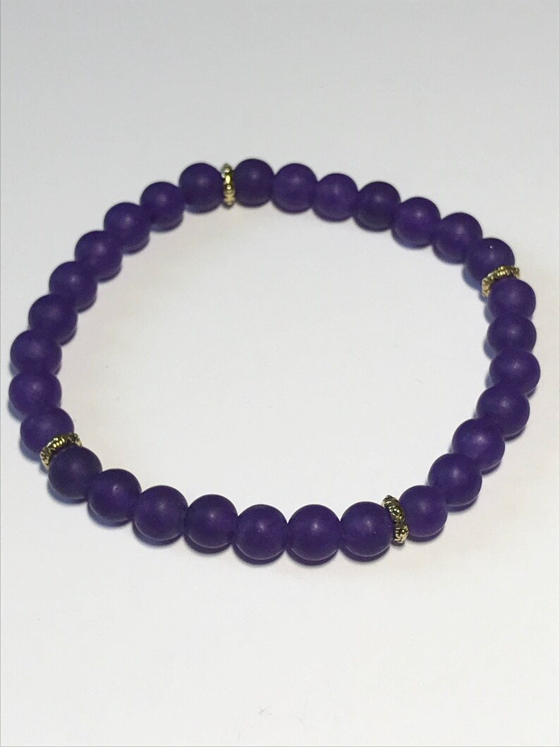 Purple Jade Bracelet Gemstone Bracelet for Women Purple | Etsy