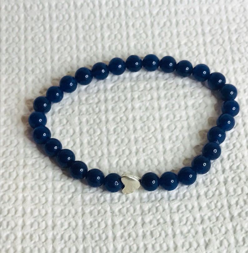 Gemstone Bracelet and Earring Heart Jewelry Set Sapphire Quartz Jewelry for Woman Mother/'s Day Gift