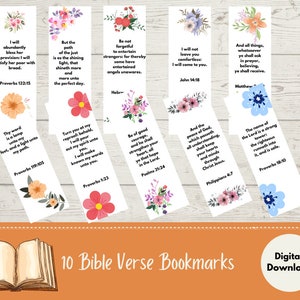 Bible Verse Bookmark, Bible Bookmark, inspirational Bible Verses, Flower Book marks, teacher gifts for appreciation,