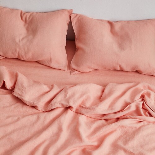 Peach Soft Cotton Flat Sheet Blush Pink 