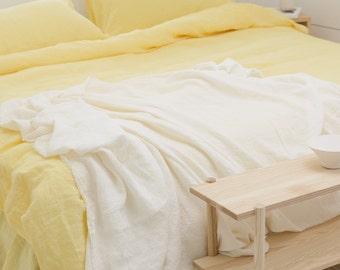 Pastel Yellow Soft Cotton Flat Sheet, 3Pcs Light Yellow Bedding Set, Lemon Yellow Pure Cotton Bedsheet with 2 Pillows