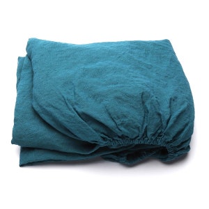 Blue soft cotton fitted sheet
