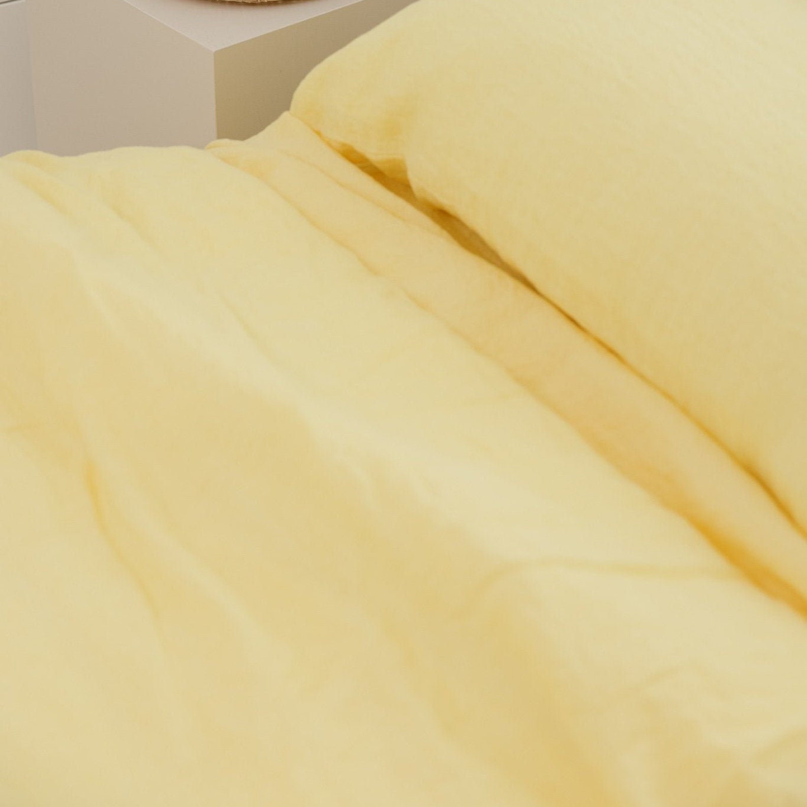 Pastel Yellow Soft Cotton Flat Sheet Light Yellow Linen | Etsy