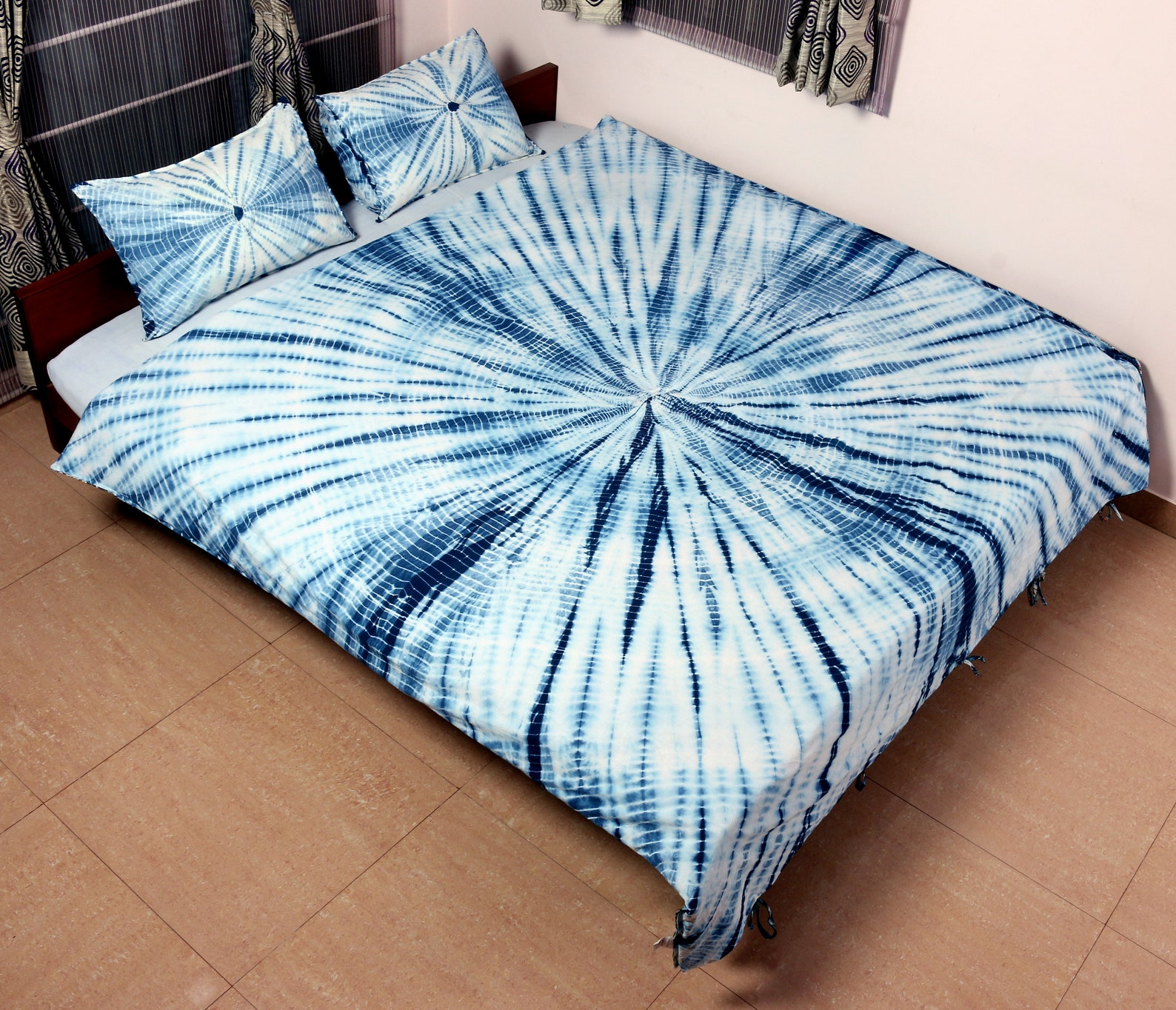 Shibori Duvet Cover Reversible Cotton Duvet Cover Bedding Etsy