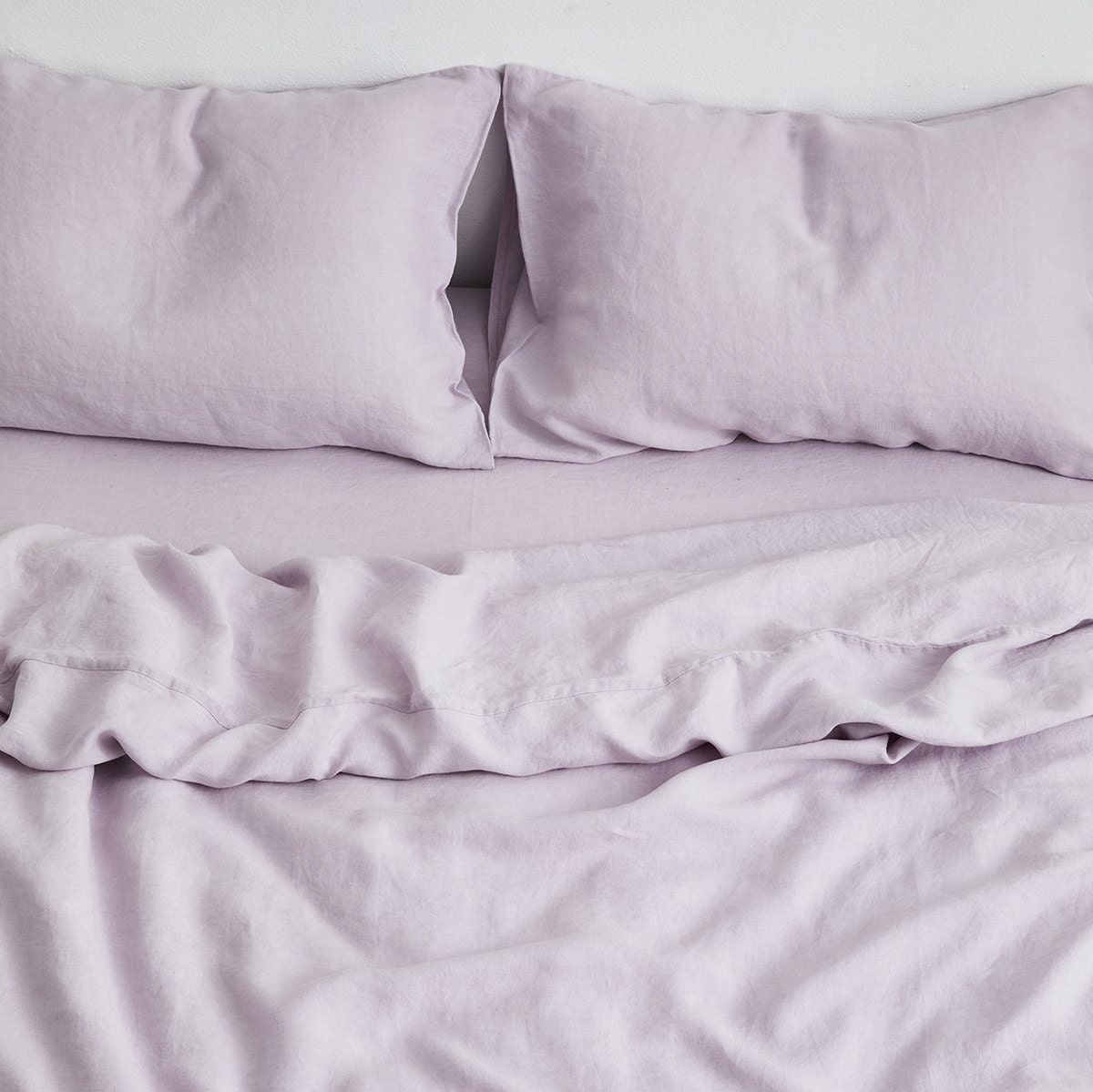 Lilac Pure Cotton Duvet Cover Lavender Linen Boho Bedding Etsy