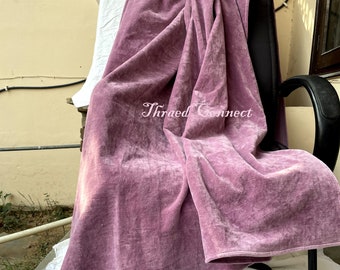 Lilac Cotton Velvet Throw Blanket, Lavender Soft Velvet Sofa Throw for Living Room, Pastel Purple Velvet Throw Coverlet